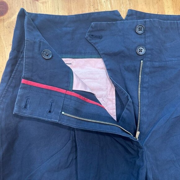 Paul Smith Navy Blue Trousers Women’s 100% Cotton Sz 38 Loose Fit Made In Italy - Picture 2 of 6